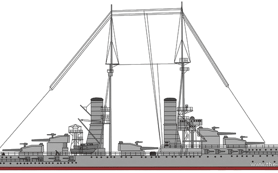 Ship RN Caio Duilio [Battleship] (1913) - drawings, dimensions, pictures
